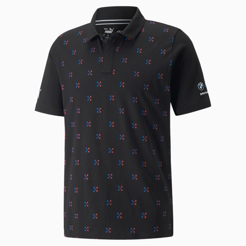 Puma BMW M Motorsport Printed Polo Shirt Siyah | YJ4853210