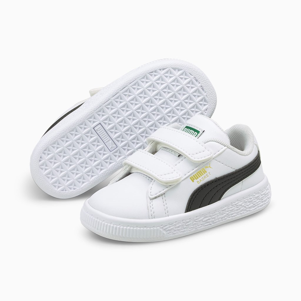 Puma Basket Classic XXI Toddler Spor Ayakkabı Beyaz Siyah | FJ0372956