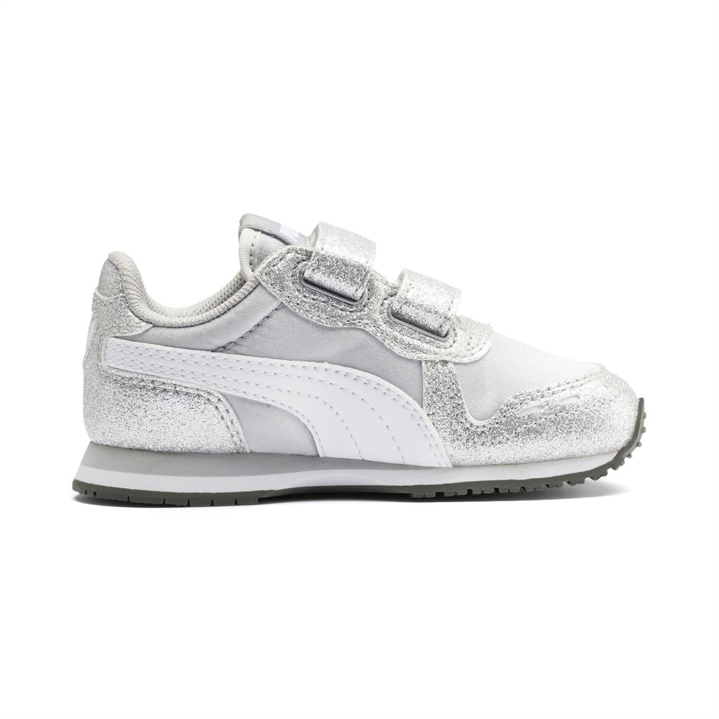 Puma Cabana Racer Glitz Ac Inf Spor Ayakkabı Gümüş Beyaz | QX2154706