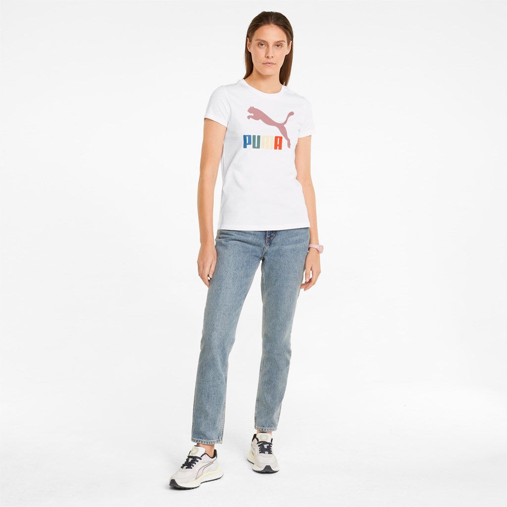 Puma Classics Logo Interest Tee Beyaz | SL7869431