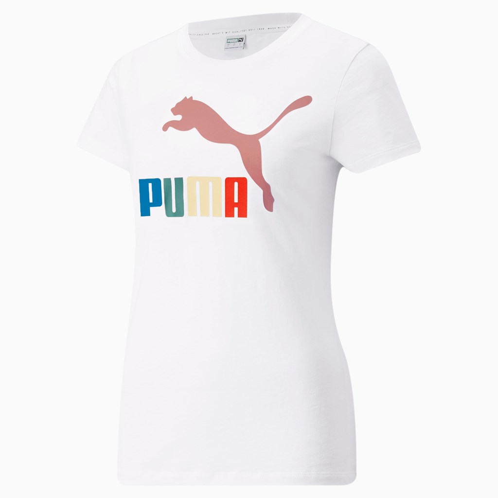 Puma Classics Logo Interest Tee Beyaz | SL7869431