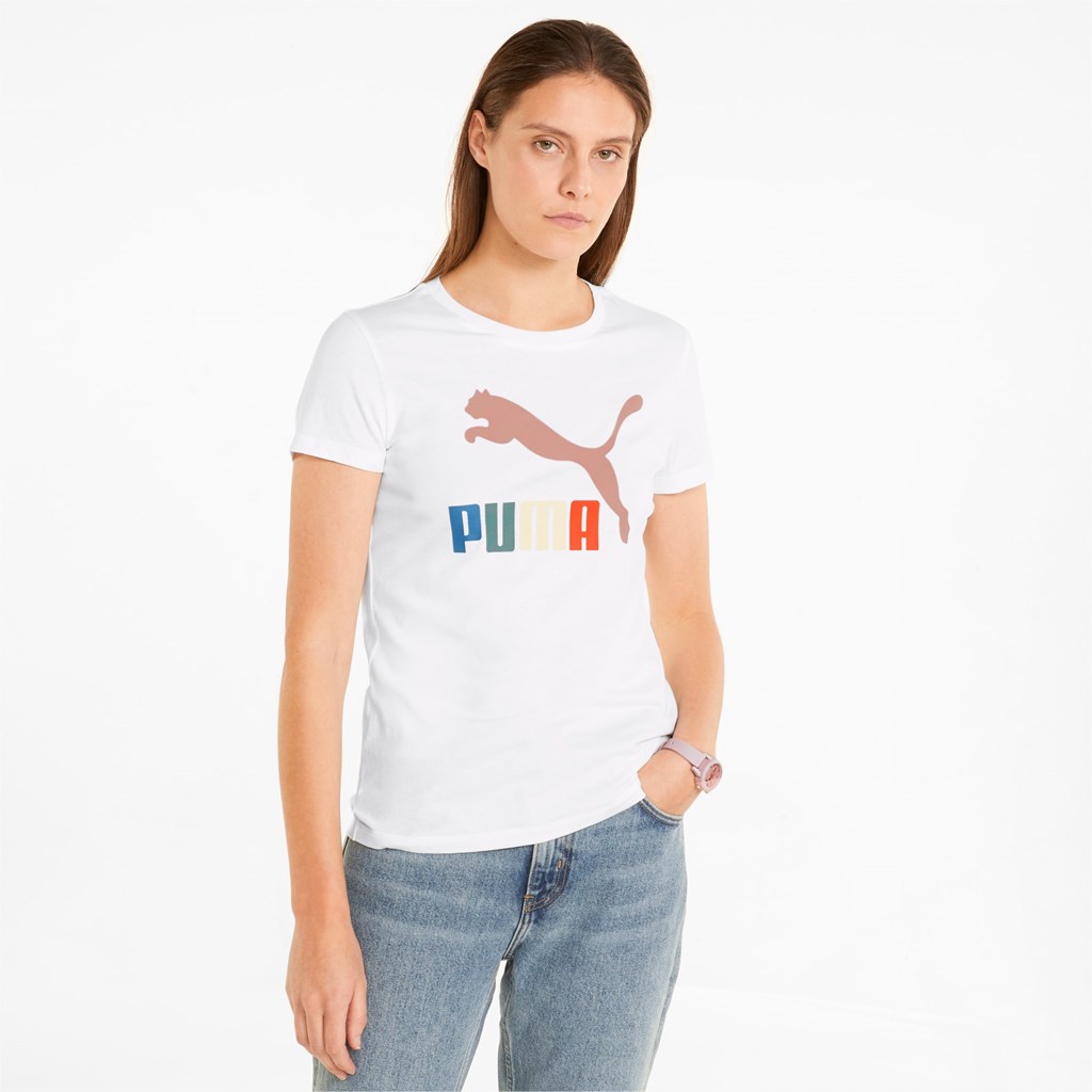 Puma Classics Logo Interest Tee Beyaz | SL7869431