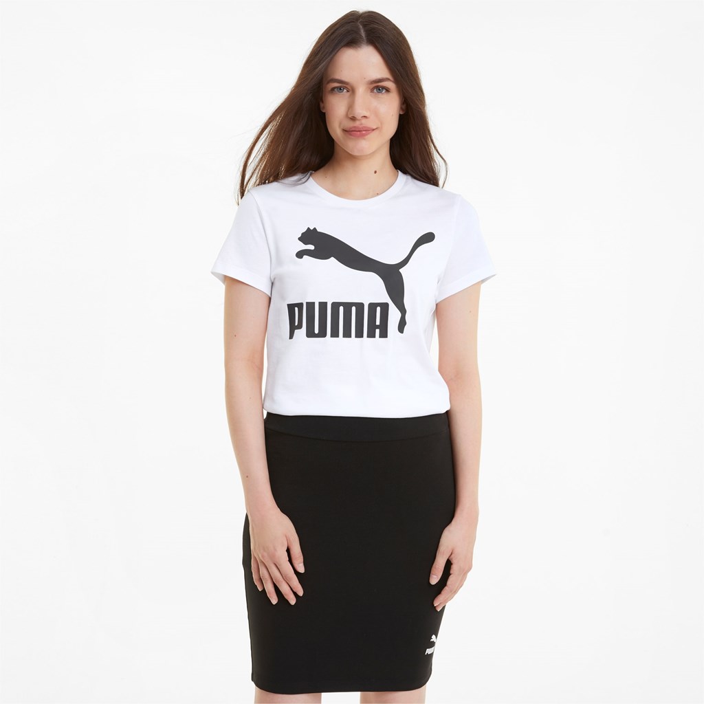 Puma Classics Logo Tee Beyaz | YG7921354