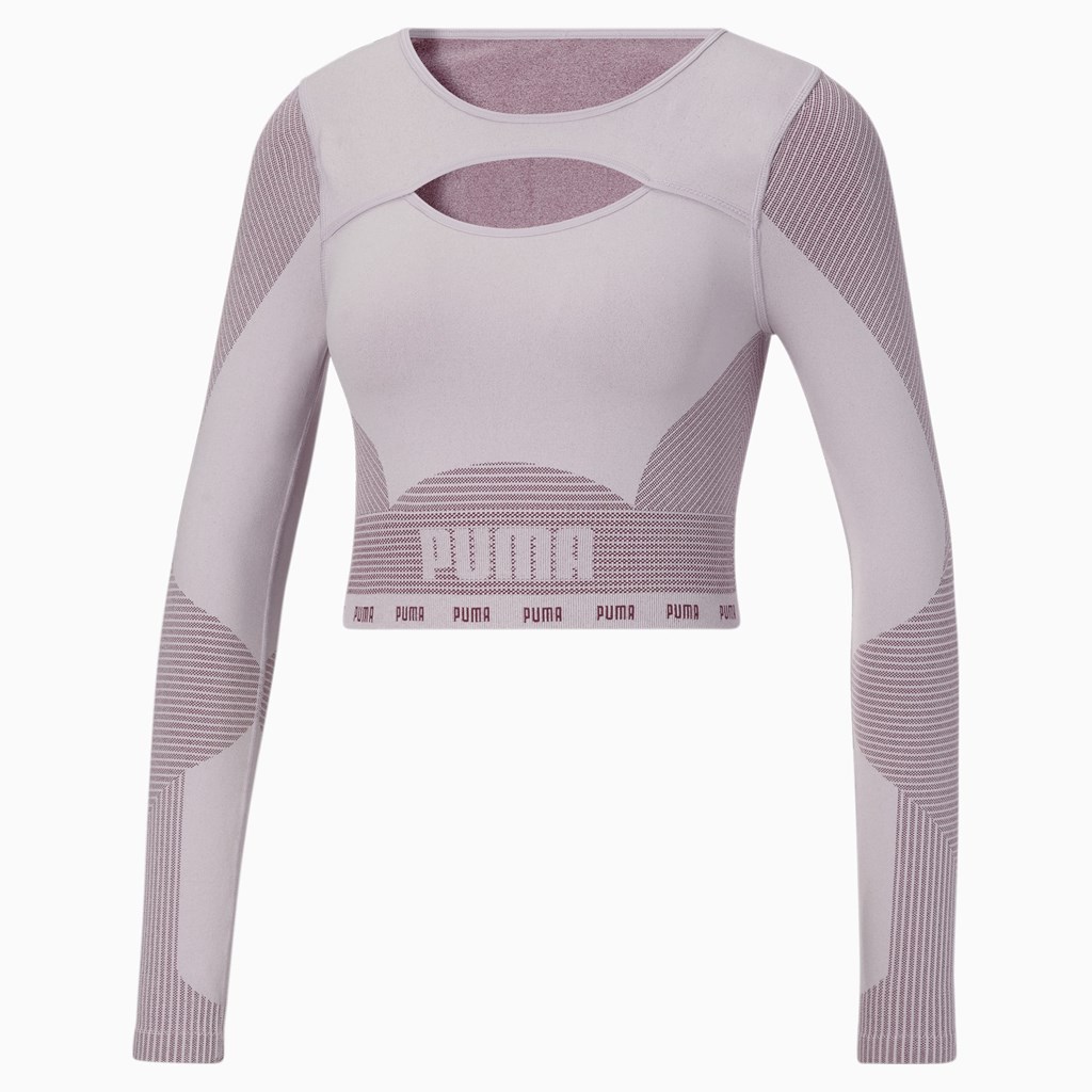 Puma FORMKNIT SEAMLESS Long Sleeve Antrenman Tee Lavanta | GC4789213