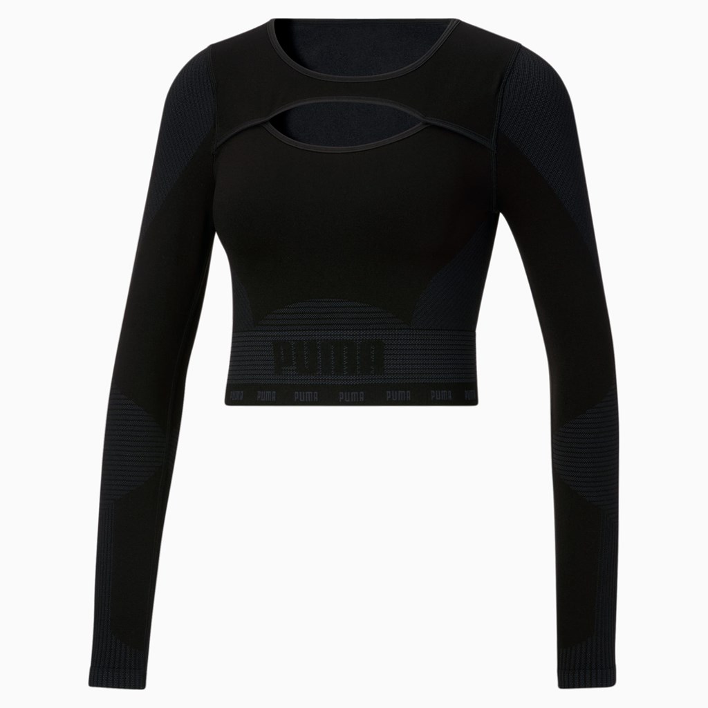 Puma FORMKNIT SEAMLESS Long Sleeve Antrenman Tee Siyah | OI2014837