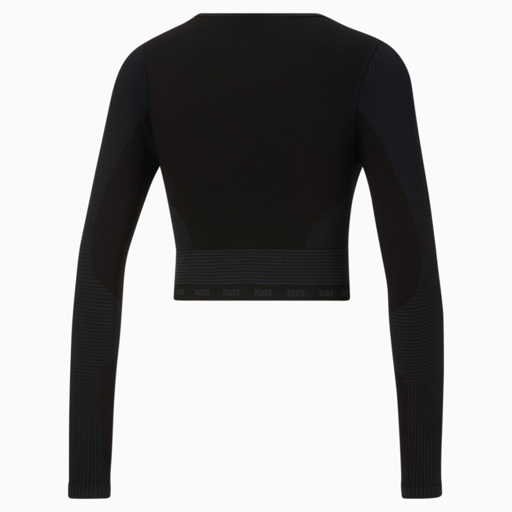 Puma FORMKNIT SEAMLESS Long Sleeve Antrenman Tee Siyah | OI2014837