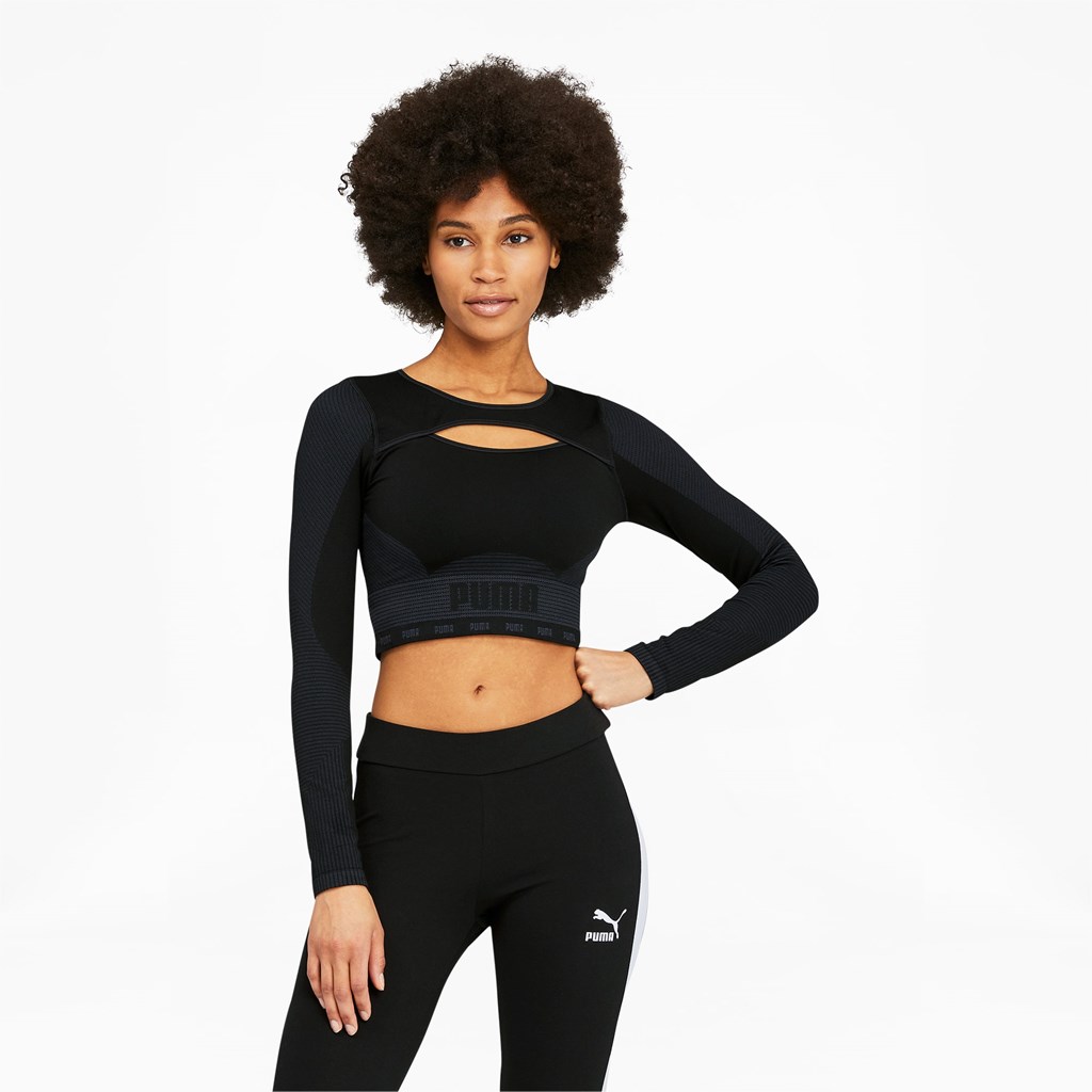 Puma FORMKNIT SEAMLESS Long Sleeve Antrenman Tee Siyah | OI2014837