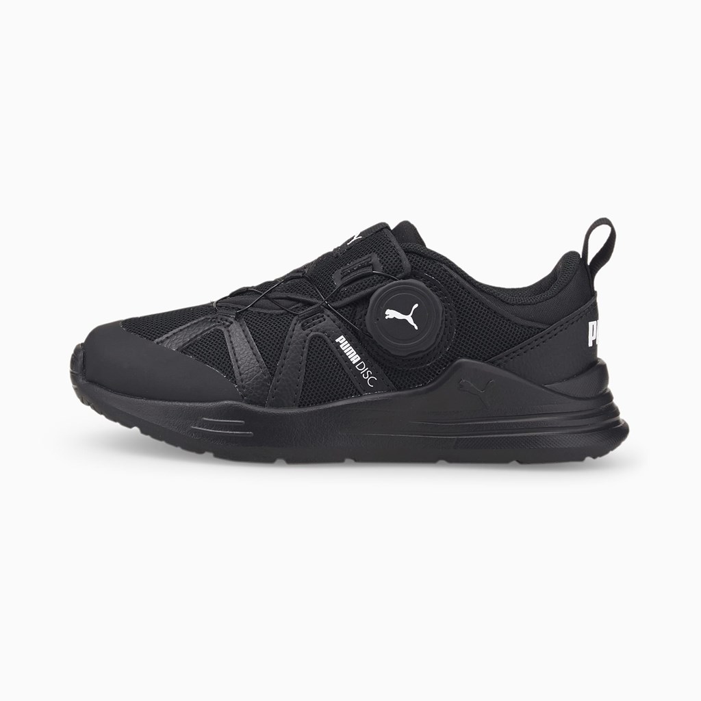 Puma PUMA Wired Run Disc Little Spor Ayakkabı Siyah Beyaz | XQ7348902