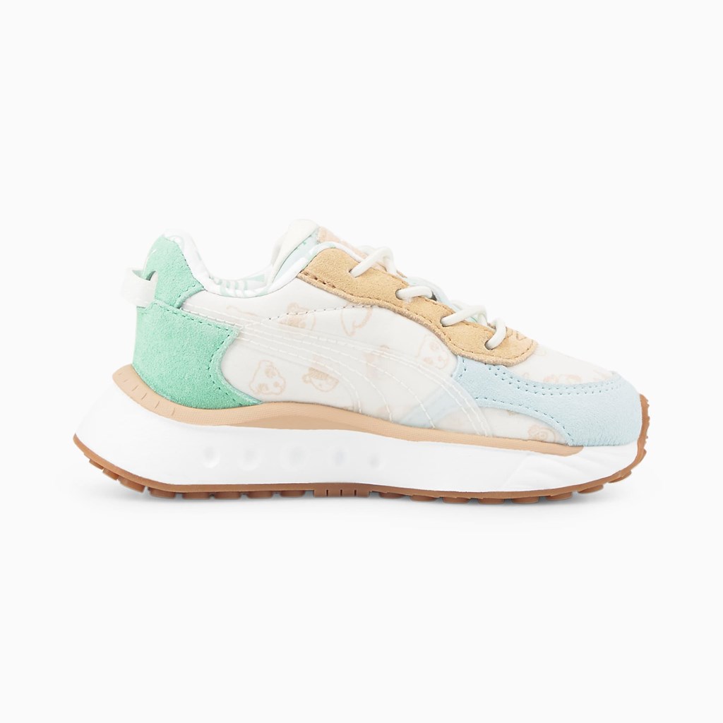 Puma PUMA x Animal Crossing™: New Horizons Wild Rider Toddler Spor Ayakkabı Açık Beyaz | BL7824165