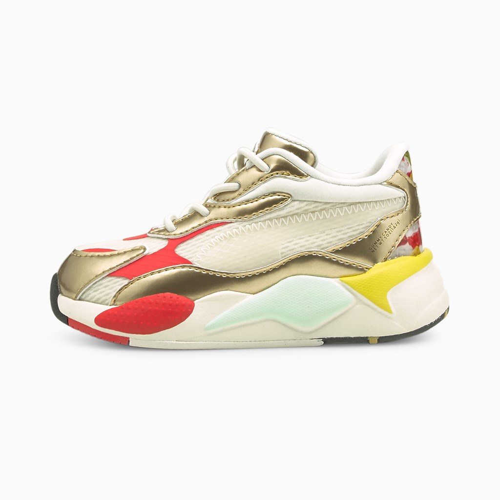 Puma PUMA x HARIBO RS-X³ Toddler Spor Ayakkabı Beyaz Altın | YC1235097