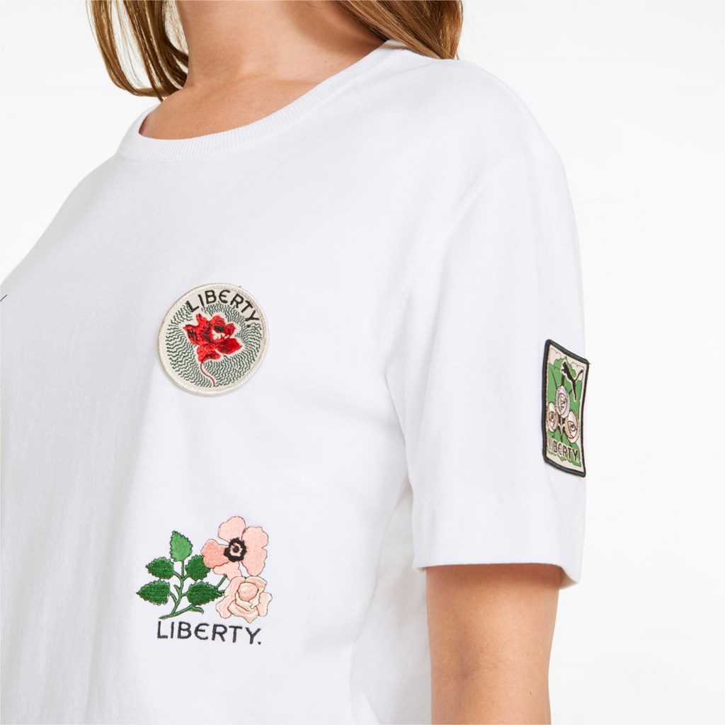 Puma PUMA x LIBERTY Badge Tee Beyaz | JQ9624037