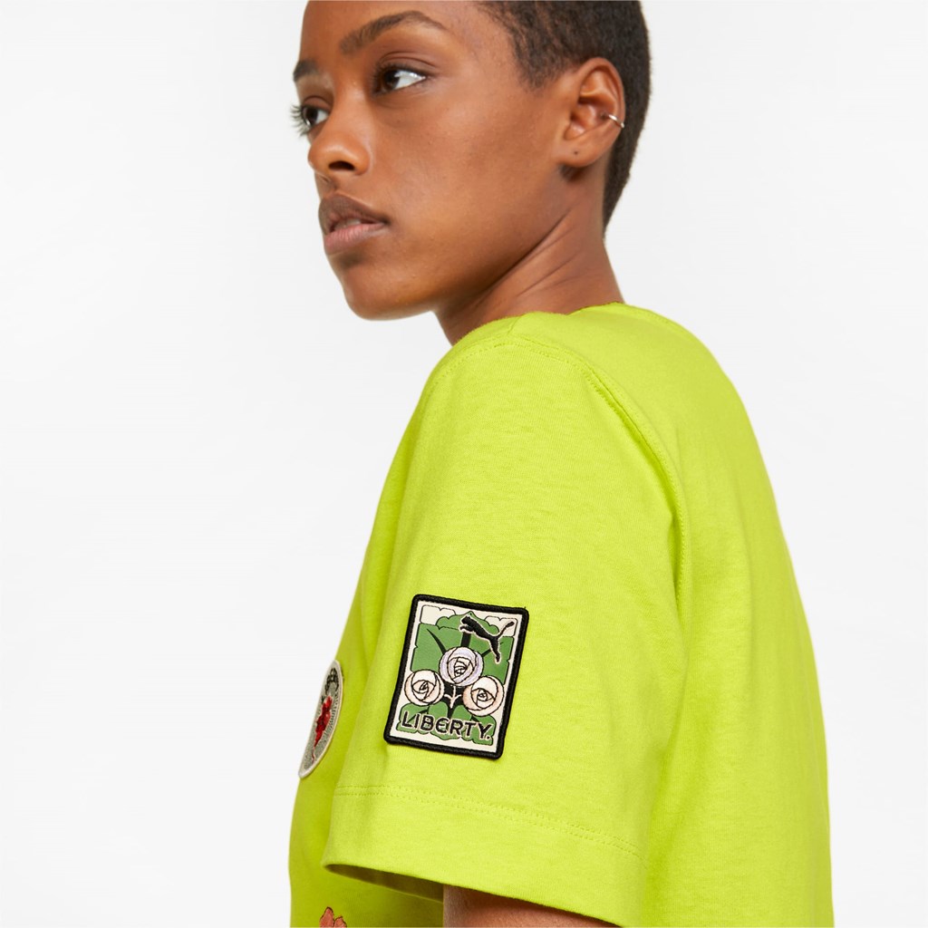 Puma PUMA x LIBERTY Badge Tee Sulphur Spring | EU9720684