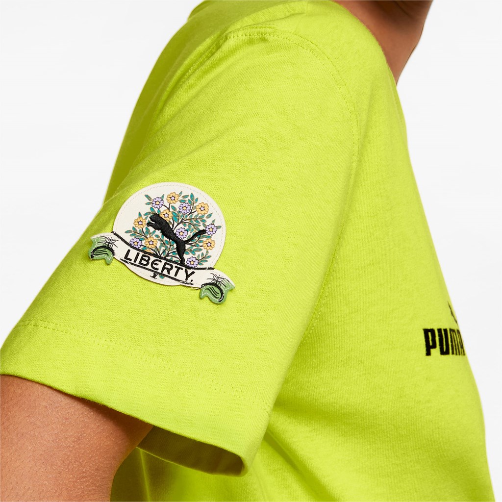 Puma PUMA x LIBERTY Badge Tee Sulphur Spring | EU9720684