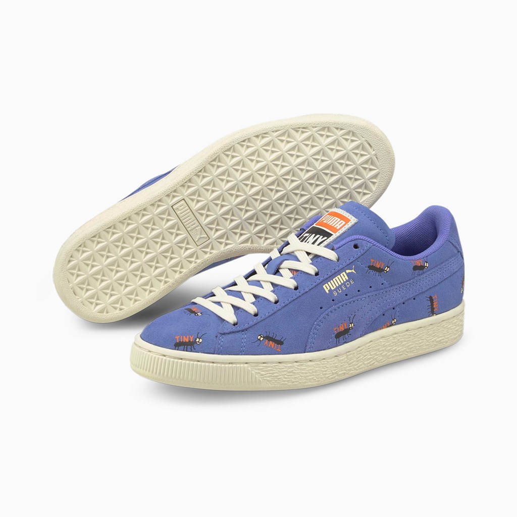 Puma PUMA x TINYCOTTONS Suede JR Spor Ayakkabı Mavi Beyaz | VR8346571