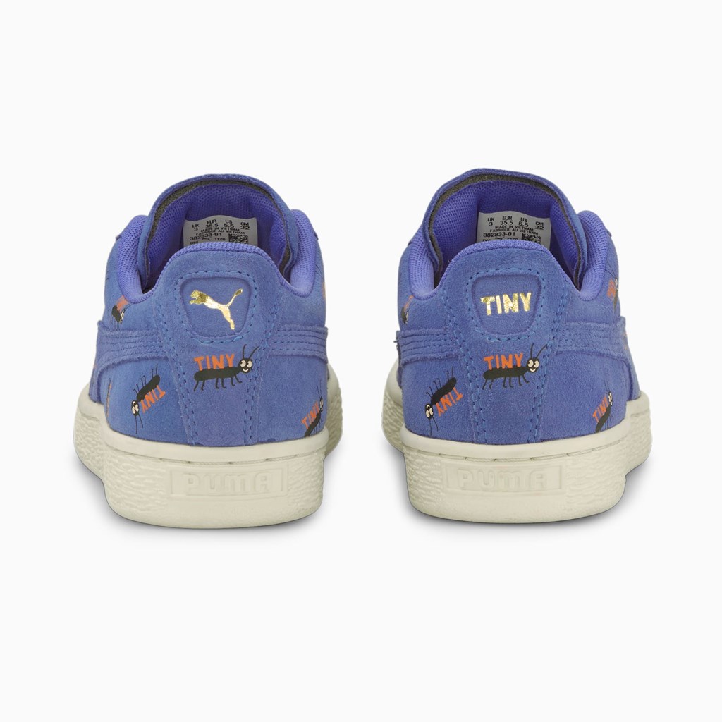 Puma PUMA x TINYCOTTONS Suede JR Spor Ayakkabı Mavi Beyaz | VR8346571