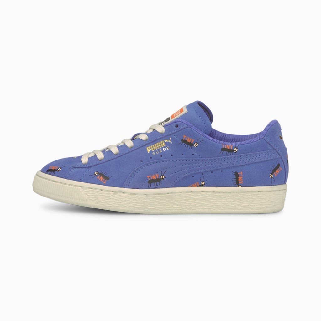 Puma PUMA x TINYCOTTONS Suede JR Spor Ayakkabı Mavi Beyaz | VR8346571