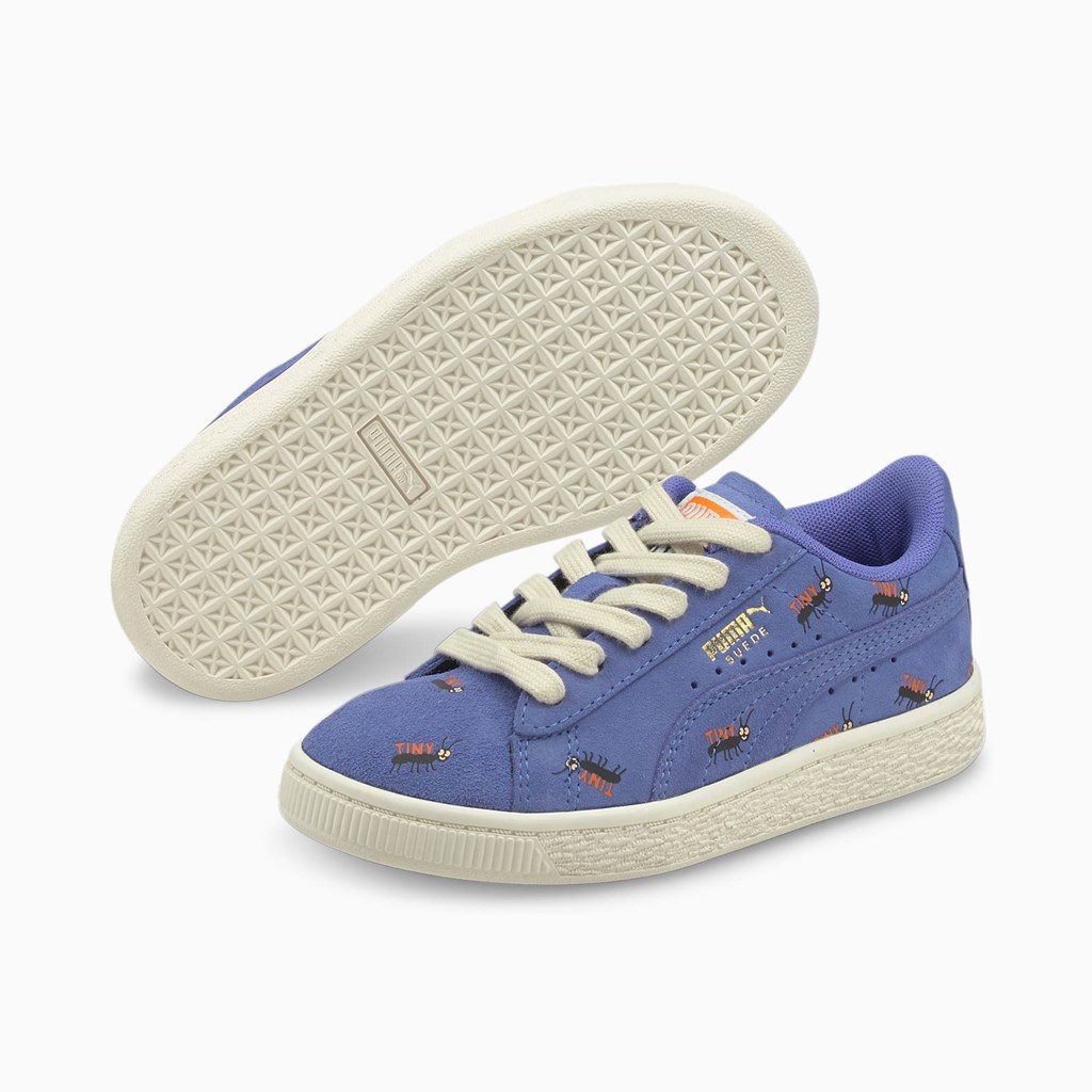 Puma PUMA x TINYCOTTONS Suede Little Spor Ayakkabı Mavi Beyaz | YP9320415