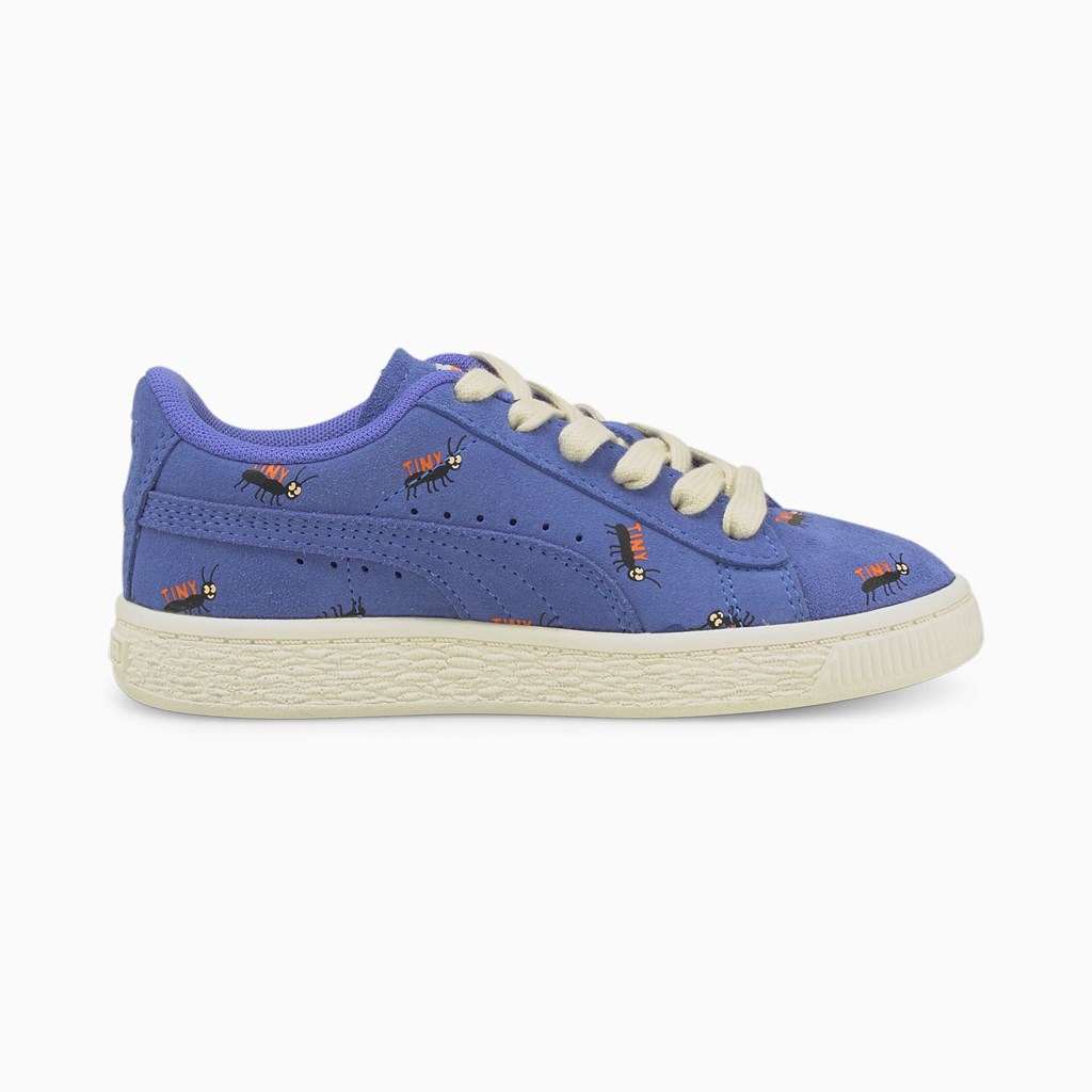 Puma PUMA x TINYCOTTONS Suede Little Spor Ayakkabı Mavi Beyaz | YP9320415