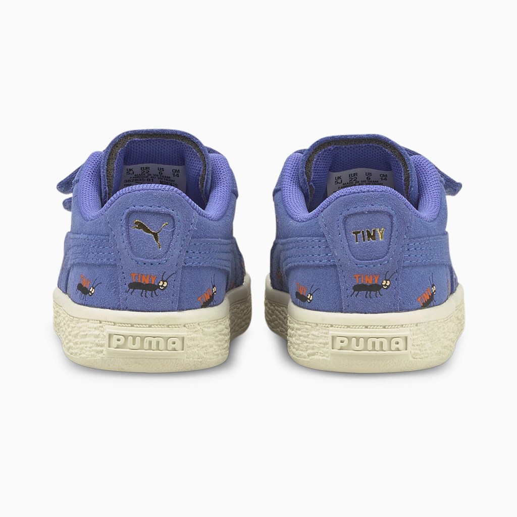 Puma PUMA x TINYCOTTONS Suede Toddler Spor Ayakkabı Mavi Beyaz | QY1906847