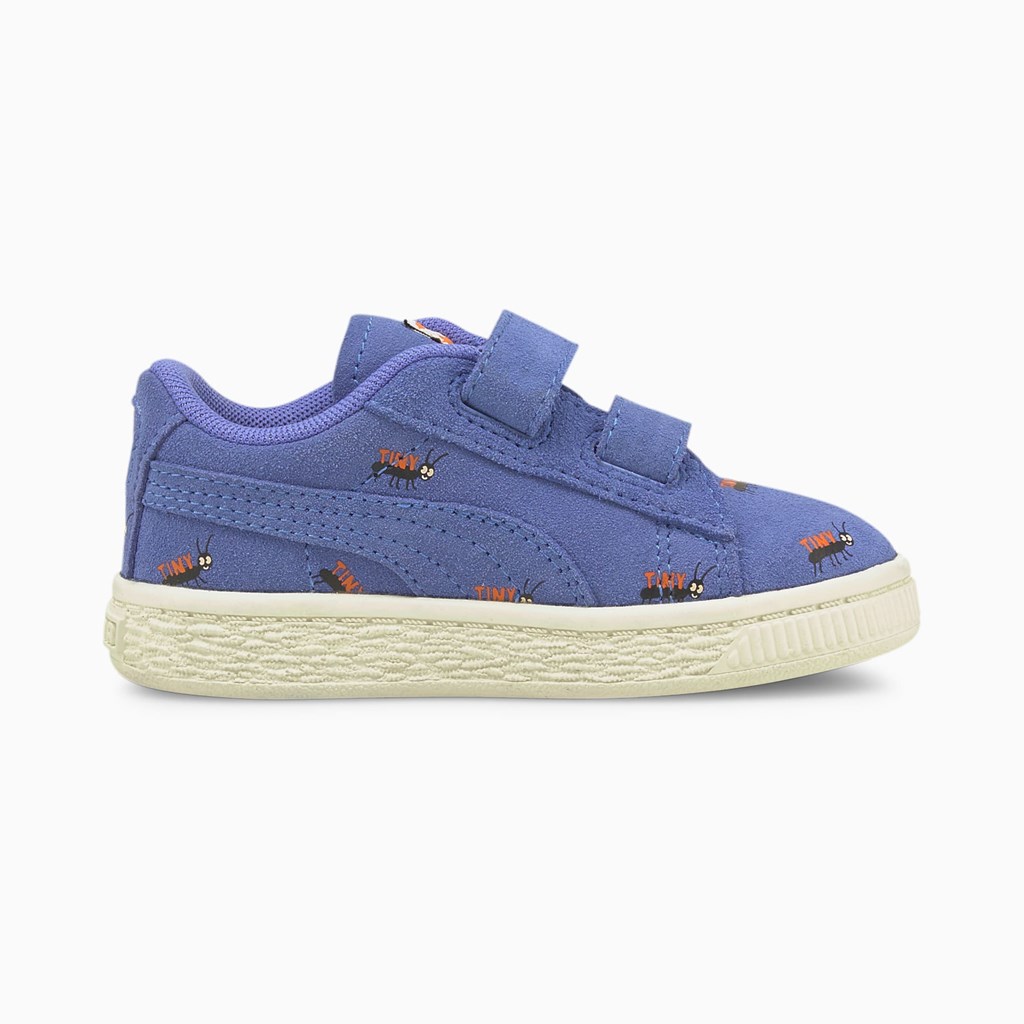 Puma PUMA x TINYCOTTONS Suede Toddler Spor Ayakkabı Mavi Beyaz | QY1906847