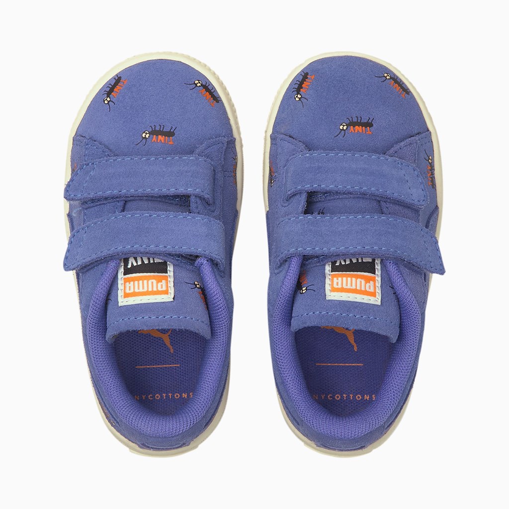 Puma PUMA x TINYCOTTONS Suede Toddler Spor Ayakkabı Mavi Beyaz | QY1906847