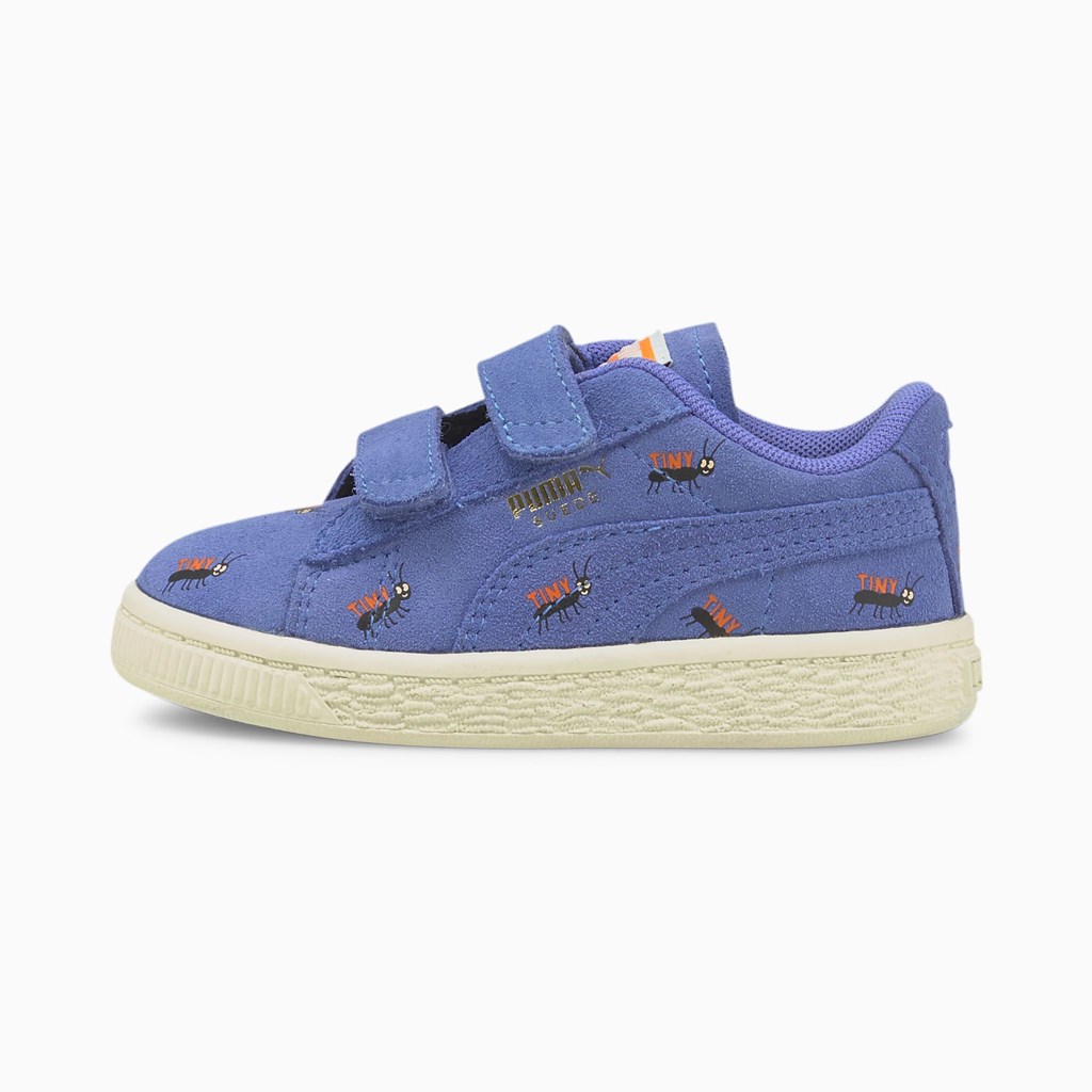 Puma PUMA x TINYCOTTONS Suede Toddler Spor Ayakkabı Mavi Beyaz | QY1906847