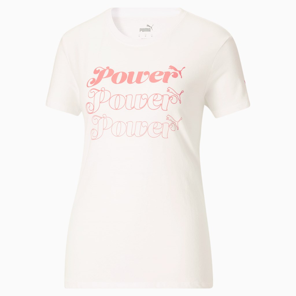 Puma Power Pink Tee Beyaz | CJ6859247