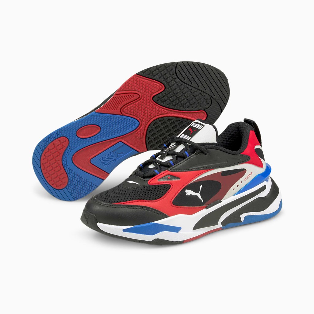 Puma RS-Fast JR Spor Ayakkabı Siyah Kırmızı Mavi | GY5369847