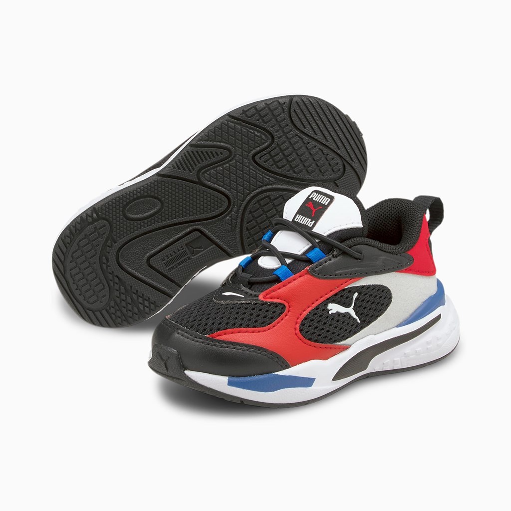 Puma RS-Fast Toddler Spor Ayakkabı Siyah Kırmızı Mavi | KW2149530