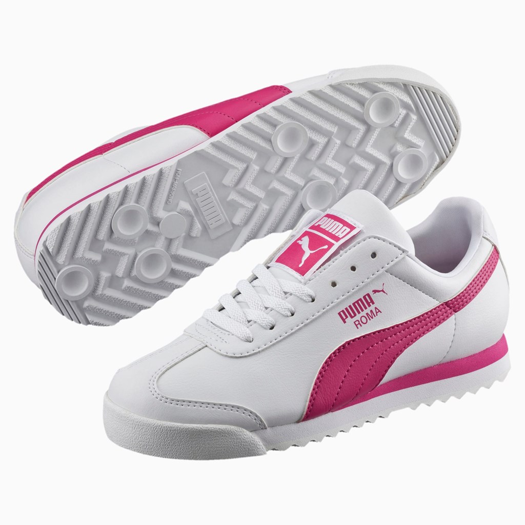 Puma Roma Basic JR Spor Ayakkabı Beyaz Küpe Çiçeği Mor | AF1294035