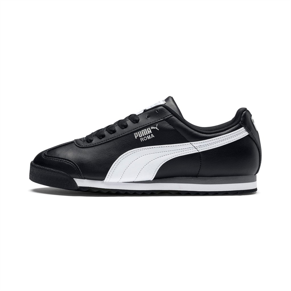 Puma Roma Basic JR Spor Ayakkabı Siyah Beyaz Gümüş | JY8519473