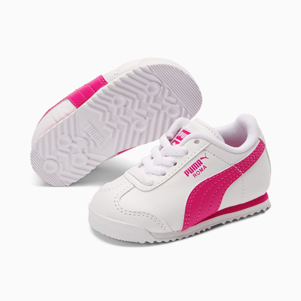 Puma Roma Basic Toddler Spor Ayakkabı Beyaz Küpe Çiçeği Mor | DT7423561