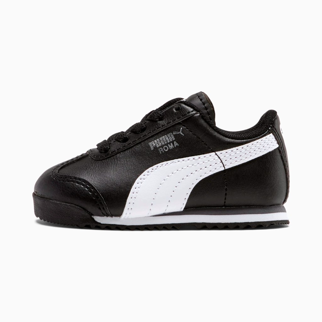 Puma Roma Basic Toddler Spor Ayakkabı Siyah Beyaz Gümüş | ME2807956