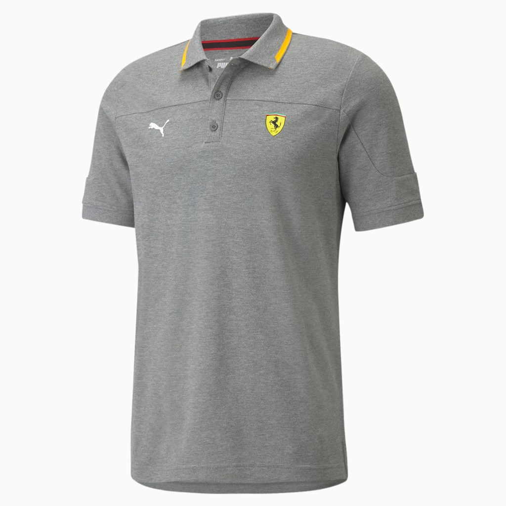 Puma Scuderia Ferrari Race Polo Shirt Medium Gray Heather | BN1743609