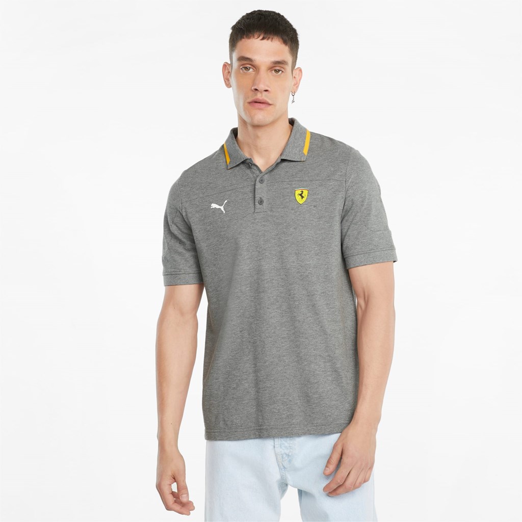 Puma Scuderia Ferrari Race Polo Shirt Medium Gray Heather | BN1743609