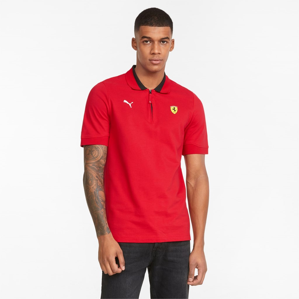 Puma Scuderia Ferrari Race Polo Shirt Rosso Corsa | XM8520143