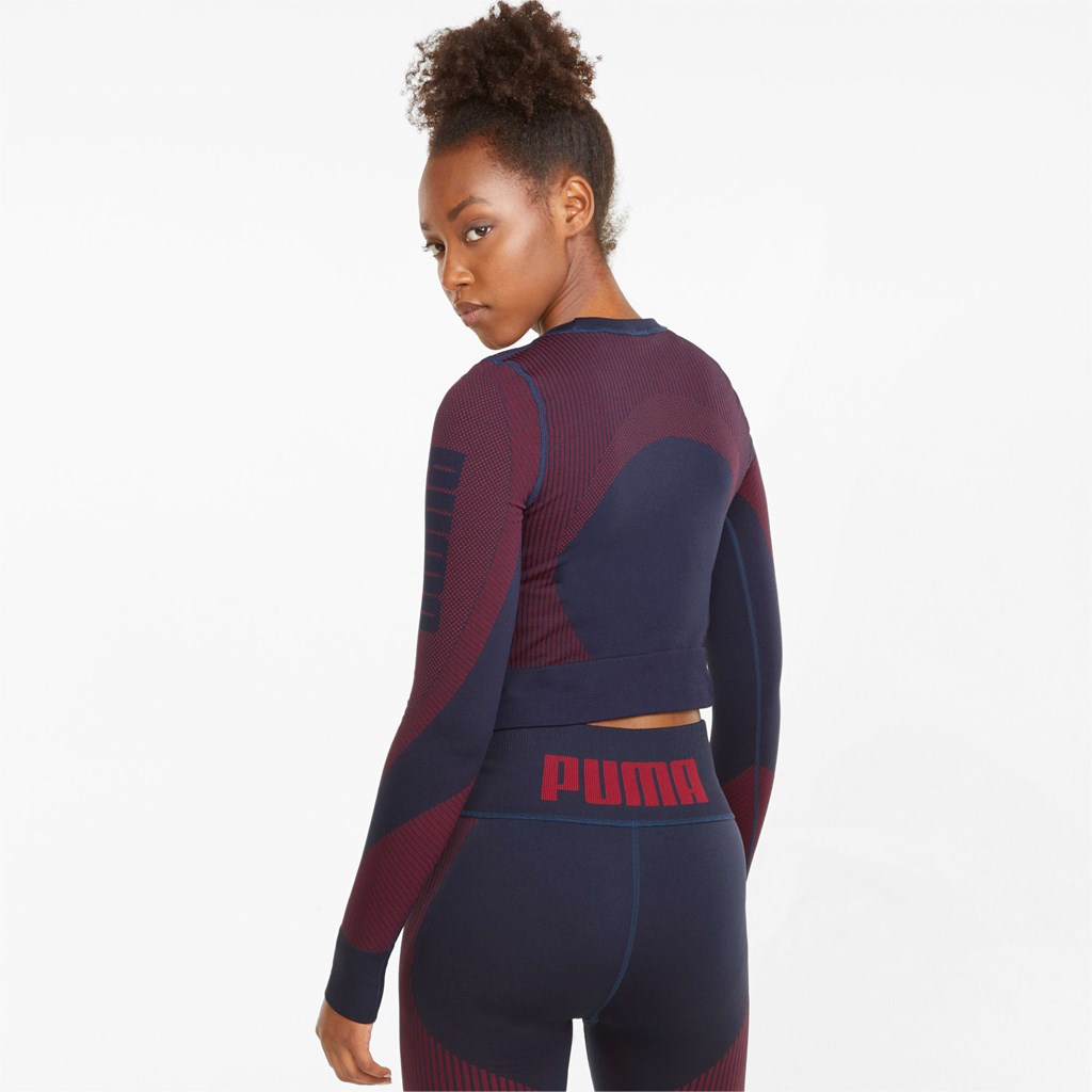 Puma Seamless Long Sleeve Fitted Antrenman Tee Spellbound / Sunblaze | BR5820631