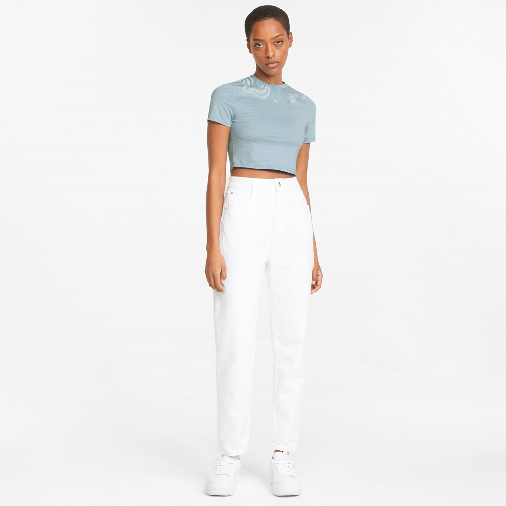 Puma Snow Tiger Cropped Tight Tee Ice Flow | IJ3125946