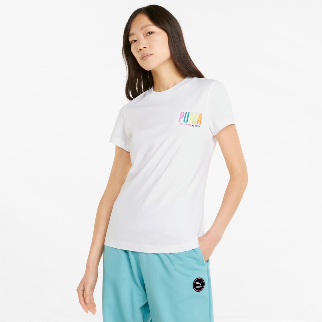 Puma Sportswear by PUMA Baskılı Tee Beyaz | RQ5768932