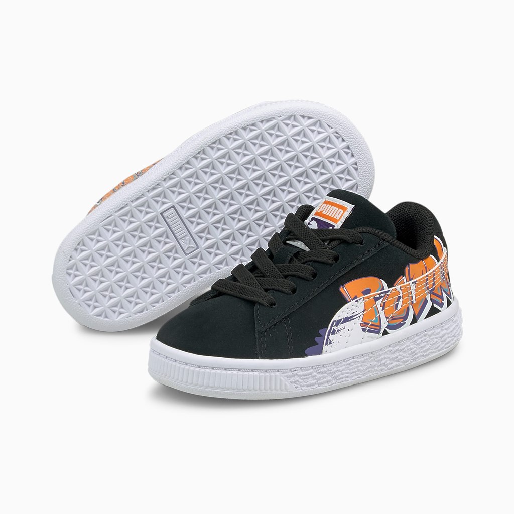 Puma Suede Sokak Art Toddler Spor Ayakkabı Siyah Turuncu | DY3078912