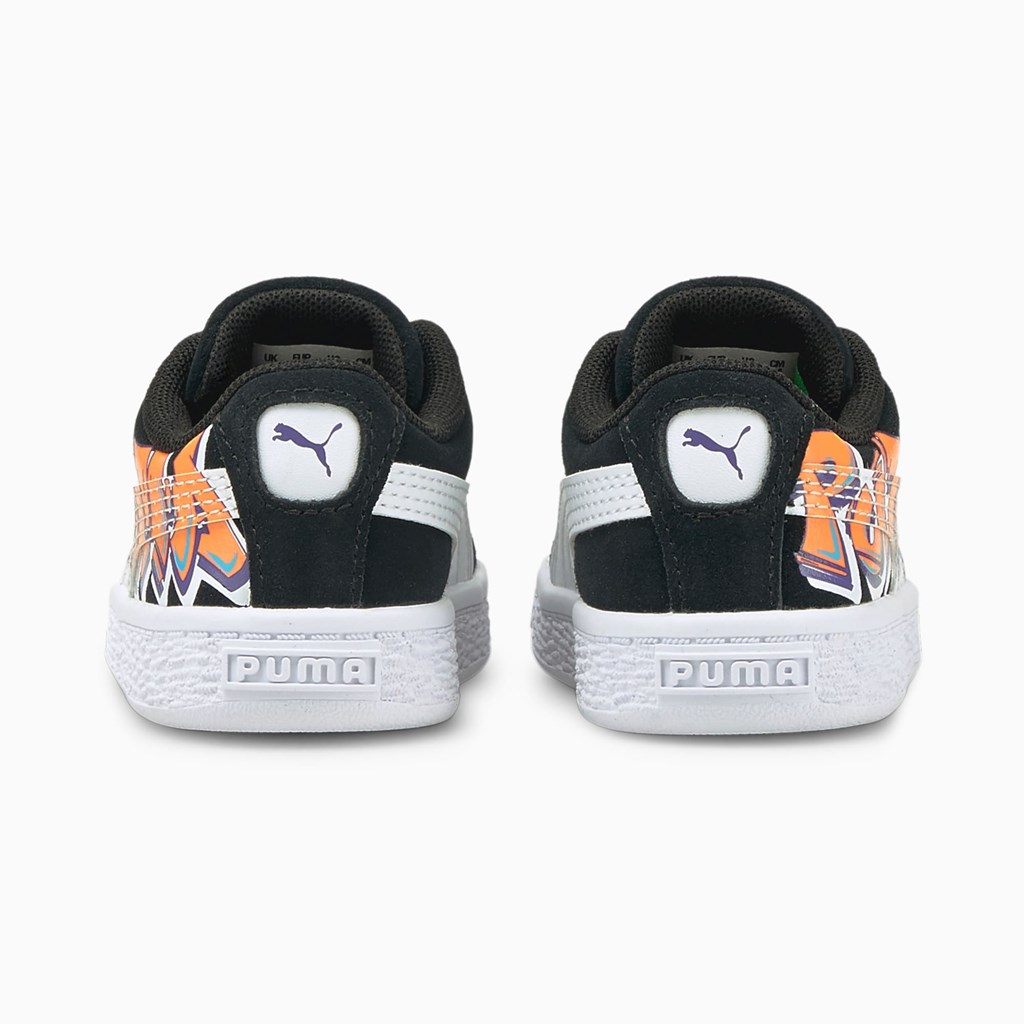 Puma Suede Sokak Art Toddler Spor Ayakkabı Siyah Turuncu | DY3078912