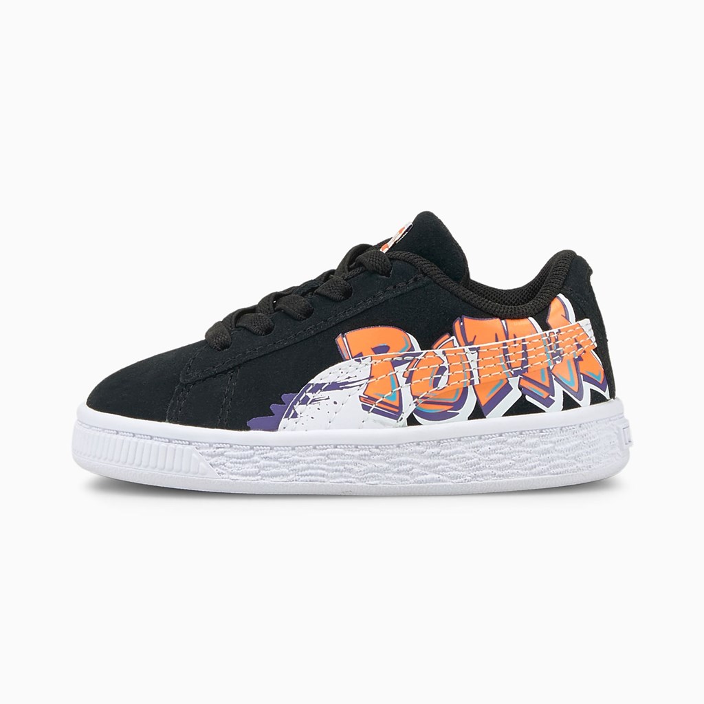 Puma Suede Sokak Art Toddler Spor Ayakkabı Siyah Turuncu | DY3078912