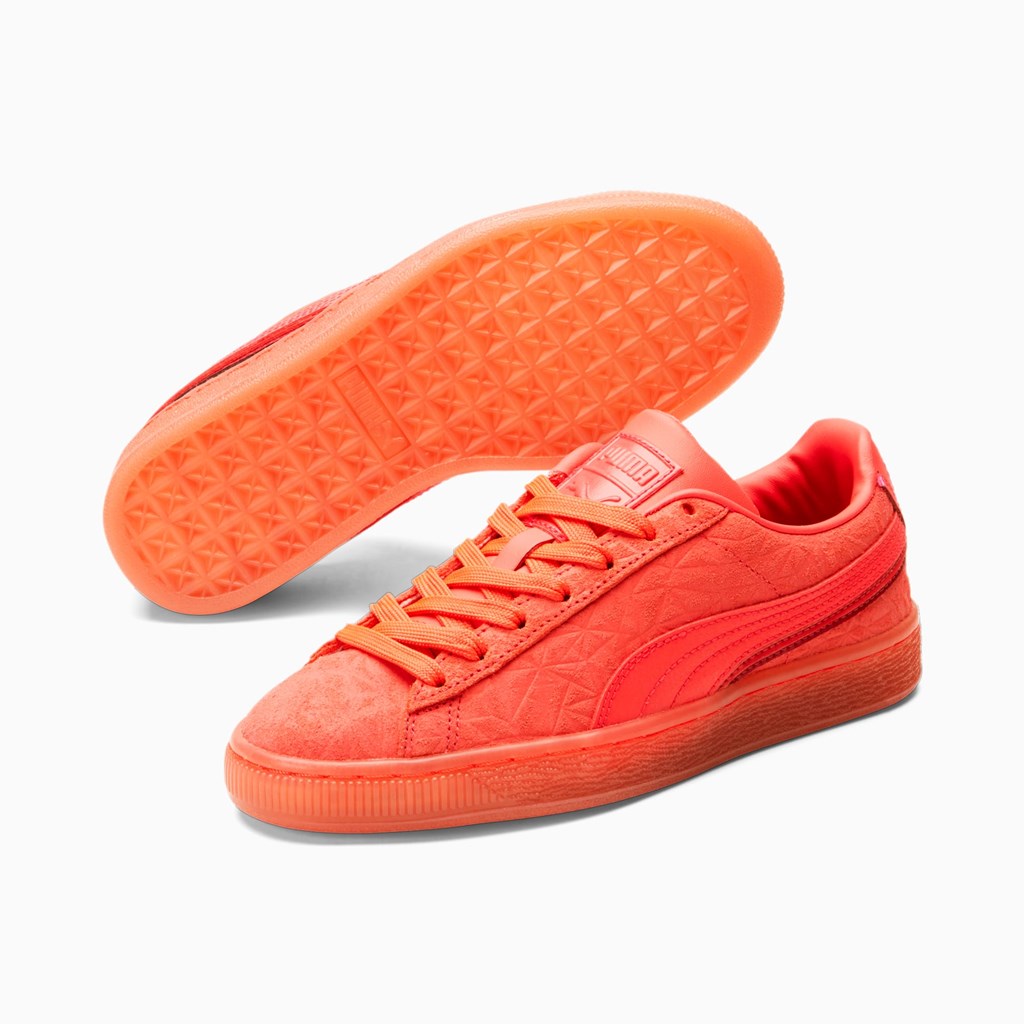 Puma Suede Triplex Mono JR Spor Ayakkabı Pembe Kırmızı | QF0647319