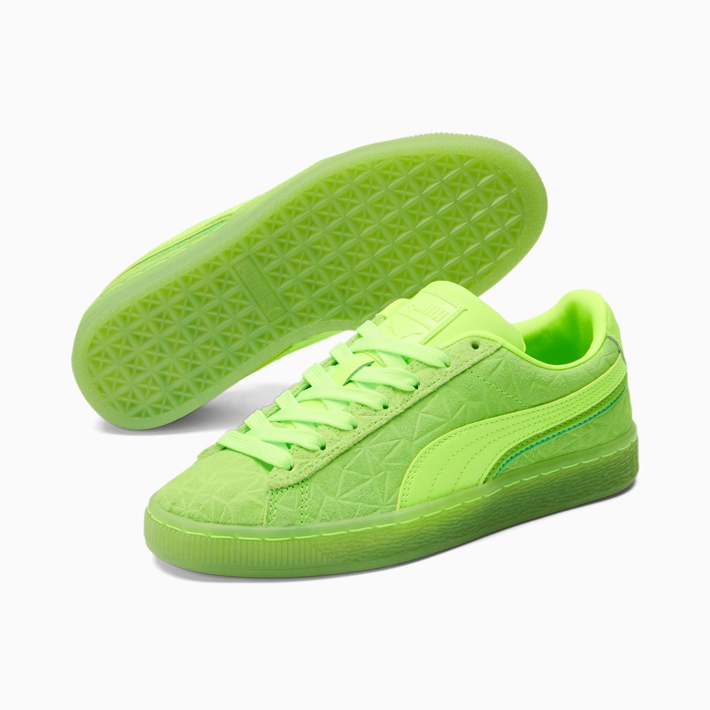 Puma Suede Triplex Mono JR Spor Ayakkabı Yeşil Yeşil Yeşil | ZT6329417