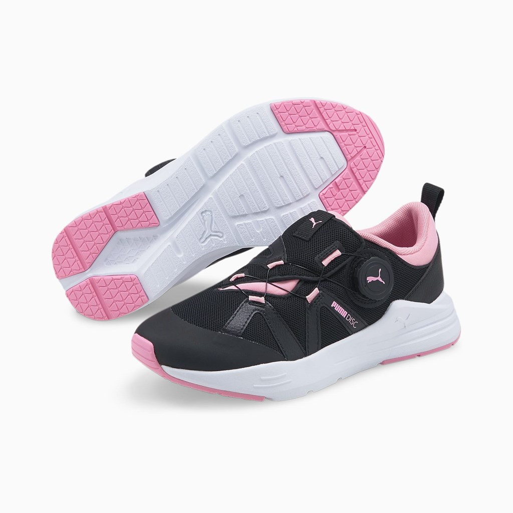 Puma Wired Run Disc JR Spor Ayakkabı Siyah Pembe | FN6207413