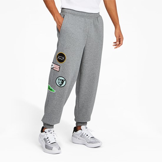 Puma Combine Basketball Pantolon Medium Gray Heather / Medium Gray Heather | YV8230497