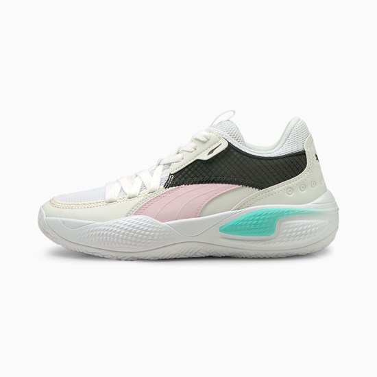 Puma Court Rider Summer Days Basketball Jr Basketbol Ayakkabısı Beyaz Pembe | VH3051489