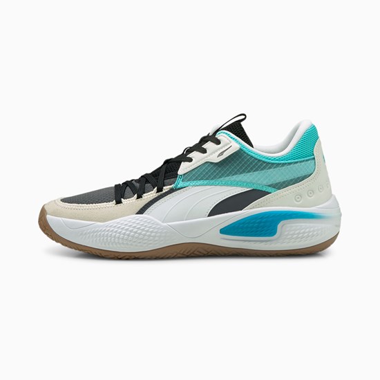 Puma Court Rider Summer Days Basketbol Ayakkabısı Ebony / Elektro Aqua | IC6905421