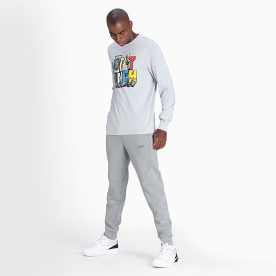 Puma Dime Basketball Pantolon Medium Gray Heather / Medium Gray Heather | YE8723690