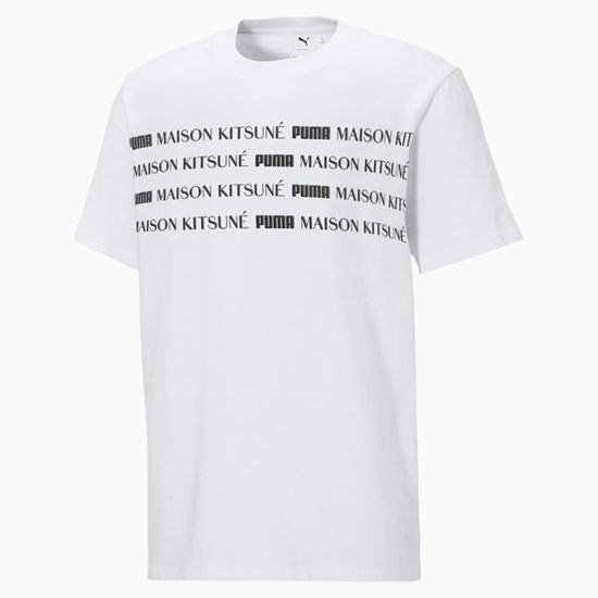 Puma PUMA x MAISON KITSUNE Engineered Tee Beyaz | EM3506821